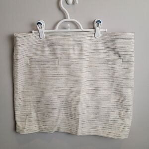 Loft Striped Cream and Gray Women's Skirt